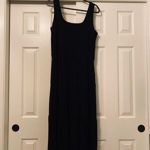 Jason Wu Black Midi Tiered Dress Large